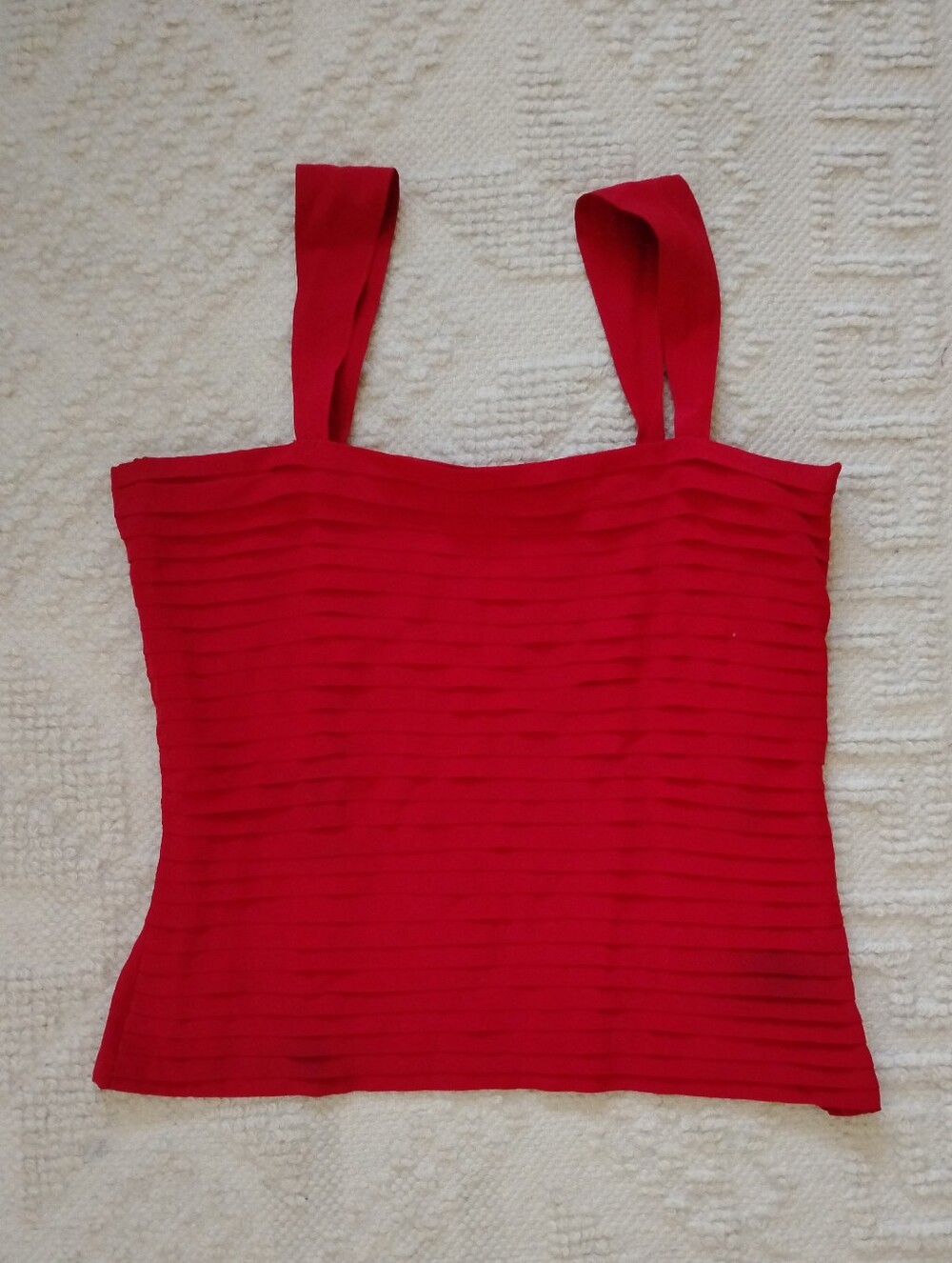 American Vintage Bright Red Ribbed Tank with Wide Straps